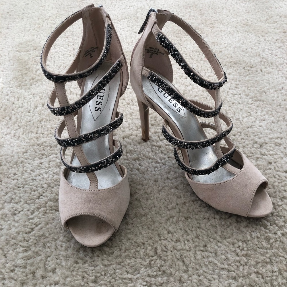 Strappy Zipper Back heels